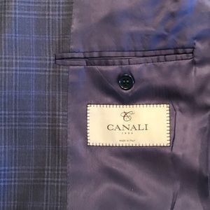 Canali Sportcoat Navy Blue Glenplaid 42R